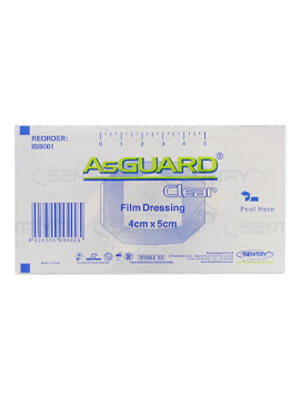 AsGUARD Clear+Film Island Waterproof Sterile Dressing 4 x 5 cm