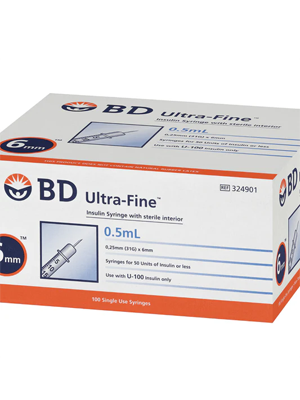 BD U/F Insulin Syr 0.5ml 31g 6mm 100s