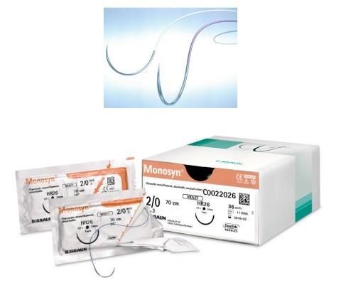 B Braun Monosyn Suture 2/0 HS26S 70cm