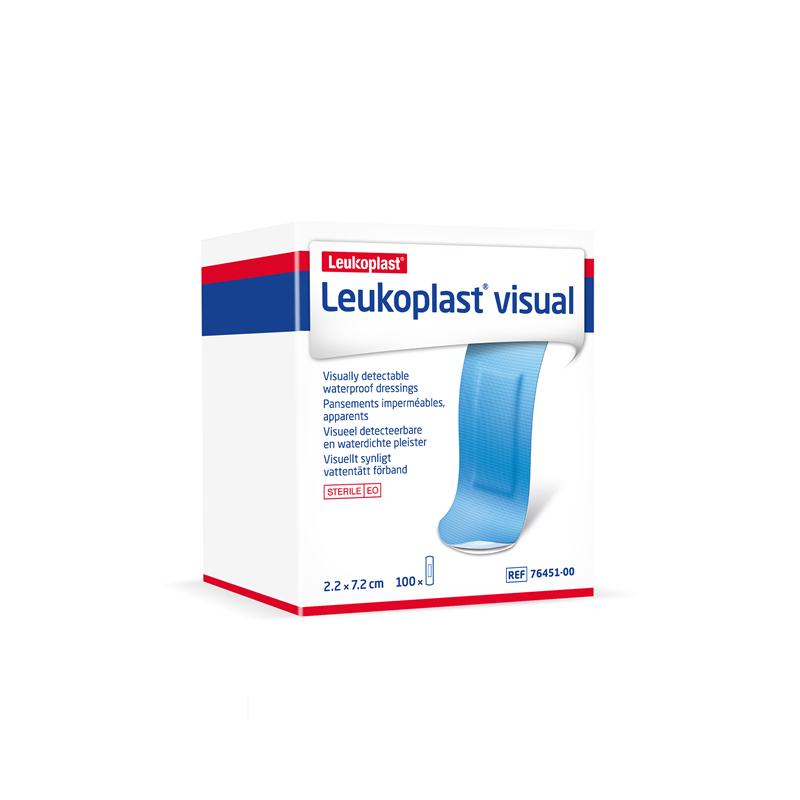 Leukoplast Visual Detectable Waterproof Strips 7.2 x 2.2cm (blue)