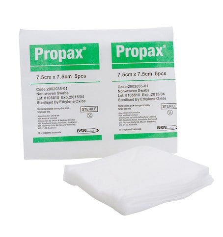 Propax Sterile Non Woven Swabs 7.5 x 7.5cm (2's)