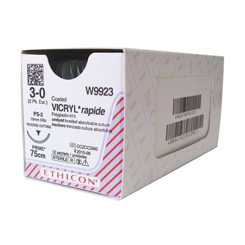 Ethicon Suture Coated Vicryl Rapide 3/0 PS-2 75cm