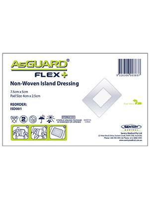 AsGUARD Flex+ Nonwoven Island Dress 20 x 10cm