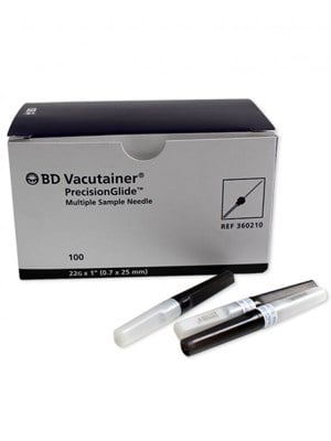 BD Vacutainer Blood Collection PrecisionGlide Needle 22g x 1'' (black)