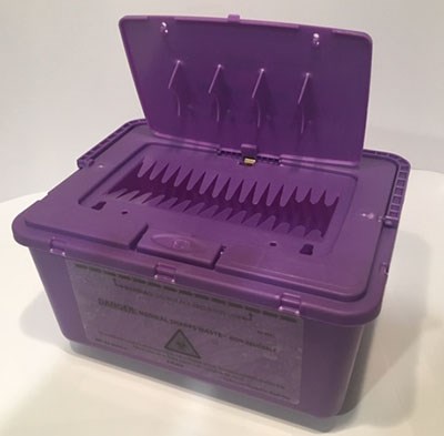 3L Sharps Bin Re-Lockable Purple